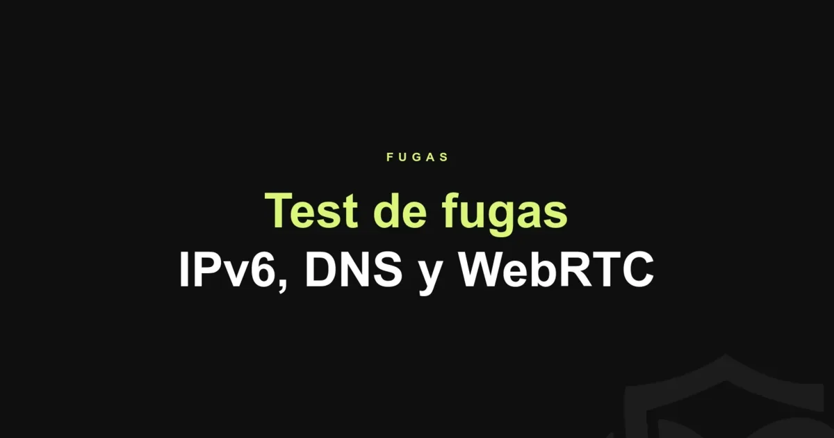 Test de fugas de VPN: IPv6, DNS y WebRTC